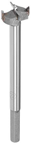 sourcing map Forstner Bohrteil 22mm Holzlochsäge Wolfram Hartmetall Schneckenöffner 124mm Länge Holzbearbeitung Scharnierbohrung Grau Bohrenbohrer Teilschneider