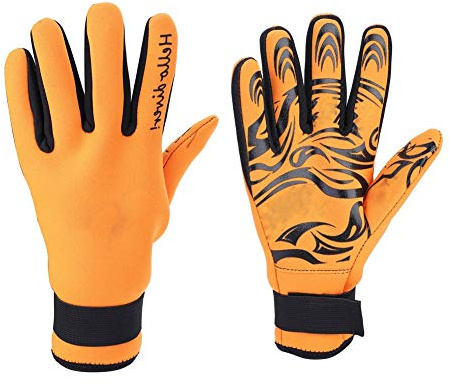 VGEBY1 Guantes de Submarinismo (bucear) de Neopreno de 2 MM, Guantes de Submarinismo (bucear) de 5 Dedos para Equipos de Deportes acuáticos de Alto Rendimiento. Adulto. (L-Naranja)