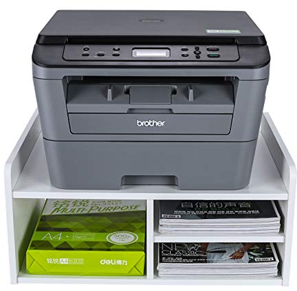 EasyPAG Druckerständer Schreibtisch Holz Druckerhalter Büro Organizer A4 Papierablage,Weiß