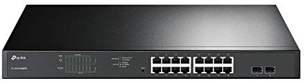 TP-Link Switch PoE Gigabit a 16 porte; 16 porte PoE+ a 192 W con 2 slot SFP; Easy Smart; Montabile su rack; Supporta QoS, Vlan, IGMP e Link Aggregation (TL-SG1218MPE)