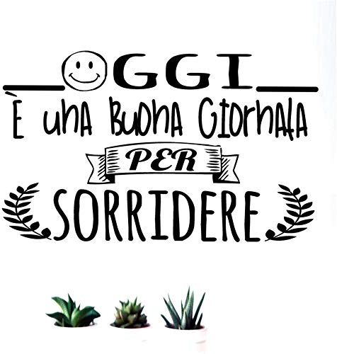 Wandaufkleber mit italienischem Zitat OGGI E UNA. adesivi murali spruch in italienisch citazione, decorazione da muro per case, Wall Stickers, Art Decal Wandbild DC-18033