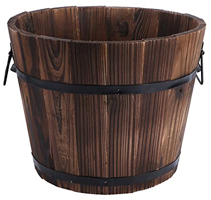 Piccola Vaso da fiori in Legno Fioriere da Giardino,botte in legno vaso per piante da e esterno per Fiori o Succulente