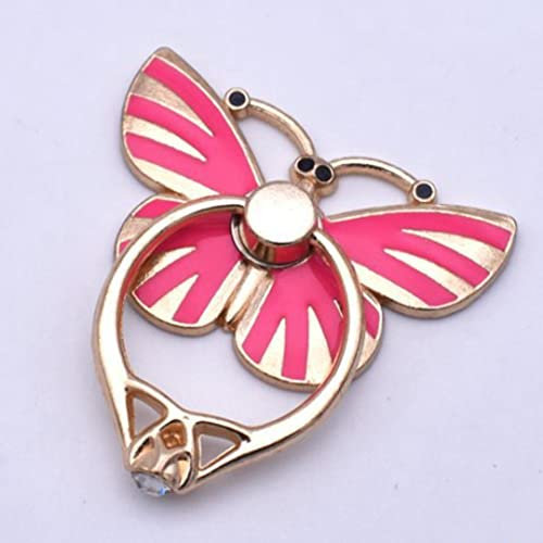 Supporto ad anello per cellulare, a forma di farfalla, compatibile con iPhone, smartphone (rosso rosa)