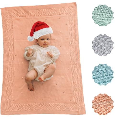 Babydecke Baumwolle (Bio) Mädchen + Junge (75x100 cm), GOTS + OEKO-TEX: Schadstofffrei + Sicher | Baby Decke für Baby Erstausstattung Neugeborene | Erstlingsdecke Sommer & Winter Kuscheldecke (Rose)