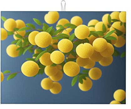Abtropfmatte mit gelben Chrysanthemen, wiederverwendbar, waschbar, groß, 45,7 x 61 cm