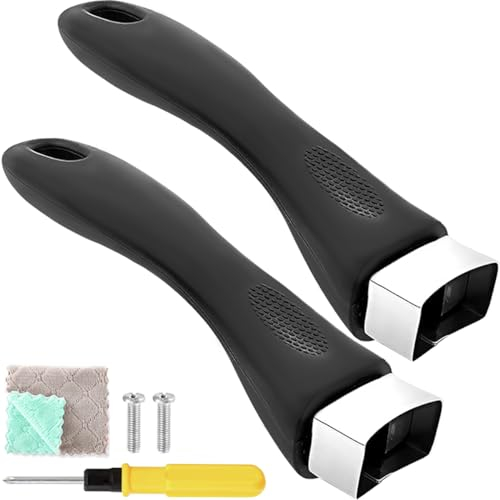 EATBALE Manico per pentola, padelle in bachelite a prova di scottatura con manico lungo Manico di ricambio Manico rimovibile con cacciavite a vite per pentole da cucina Accessori per pentole (2 pezzi)