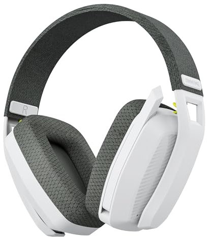 BINNUNE BW06 Casque Gaming sans Fil, 2,4 GHz Casque Bluetooth sans Fil avec Micro pour PS5, PS4, PC, Switch, Mac, Mobile, Casque Gaming Réduction du Bruit avec Son Stéréo, Batterie de 60h - Blanc