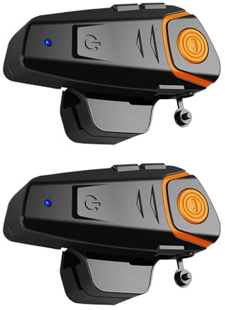 Yaconob Helmet Bluetooth Headset Bt-S2ns, 1000m Helmet Communication System, Connect Up to 3 People 2 People Talk at The Same Time（2pack）