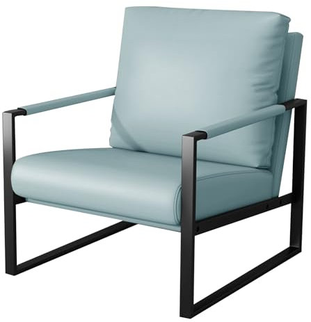 LYXXJRYBHD Polsterstuhl, Esszimmerstühle Leder, Beistellstuhl, Sofastuhl Mit Gepolsterter Rückenlehne, für Wohnzimmer, Schlafzimmer (Color : Mint Green)
