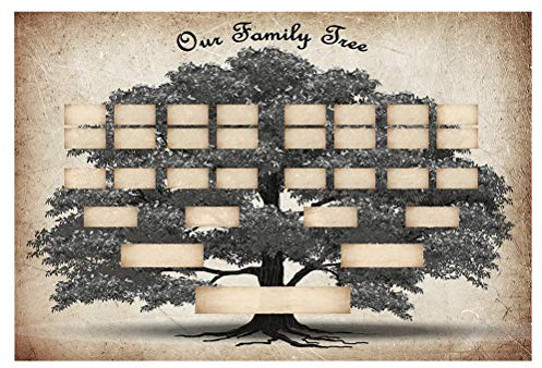 Stammbaumdiagramm, Stammbaum Vorlage Zum Ausfüllen, Wandposter, Stammbaum, 6 Generationen Ahnentafel, befüllbare Ahnentabelle, DIY-Leinwand Genealogie, befüllbare Ahnentabelle, mehrfarbig (36*24cm)