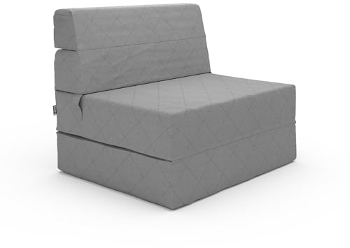 VitaliSpa Sofa Lima, Schlafcouch, Grau, 100 cm mit Schlaffunktion
