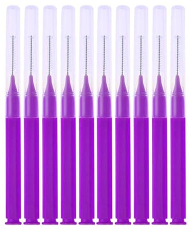 50 Stück Interdentalbürste, Zahnseidebürste Oral Dental Hygiene Bürste, Zahnreinigungswerkzeug Werkzeug zur Reinigung von Lücken zwischen den Zähnen, Lila