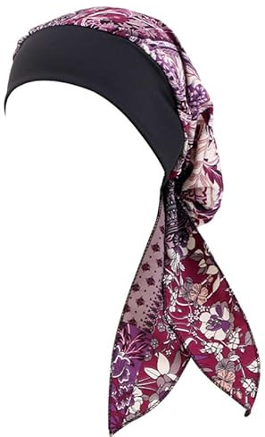 PAULOF PENG Foulard femme pour l'été avec une élasticité confortable, couvre-chef pour perte de cheveux due à la chimiothérapie, foulards pour femmes/patientes atteintes de cancer - imprimé chapeau de