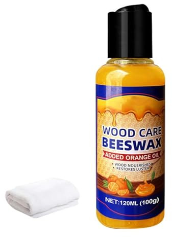 120ml Bienenwachs Möbelpolitur Holz, Natürliche Holzöl farblos mit Handtuch für Möbelpflege & Holzschutz, Möbelöl & Holzlasur, Premium Holzpolitur, Holzpflege für Holzmöbel Holztisch (120ML)