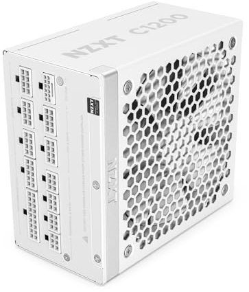 NZXT C1200 Gold ATX 3.1 - Fuente de alimentación para juegos de PC totalmente modular de bajo ruido - 1200 vatios - 80 PLUS Gold - Conector 12V-2x6 - Modo cero ventilador - Condensadores 100%