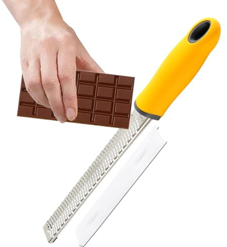 PhnkjGh Lemon Zester Tool - Kitchen Gadgets with Small Brush,Cheese Shredder, Hand Held Cheese Grater, Kitchen Gadgets, Stainless Steel, for Fruits, Vegetables, Cheese, Chocolate