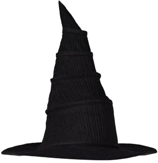 Alleyon Hexenhut Kostüm Halloween Zubehör Cosplay Kopfbedeckung Schwarzer Hut