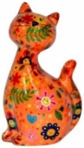 Pomme Pidou Spardose Katze Grösse M 12,5x10,3x21 cm Orange (A)