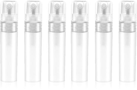 LOMSUXA 6PCS flaconi spray per profumo vuoto, ricaricabile, mini bottiglia spray in vetro per campioni di profumi, spruzzino nebulizzatore, spray cosmetici 5 ml, trasparente
