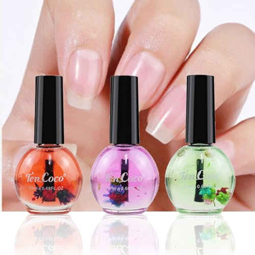 MKNZOME Huile pour Ongles et Cuticules, Lot de 3 Huiles pour Ongles Abîmés, Stylo Huile Hydratante et Nourrissante pour Ongles, Coffret Soins Cuticules pour Réparer les Ongles Fissurés et Secs