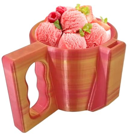 Bsbkoj Ice Cream Pint Holder, Reusable Cup with Antifreeze Handle, 6.3x5.12x4.13 inches Restaurant Dessert Equipments, Kitchen Dining Supplies for Dessert, Travel, Picnic, Celebration