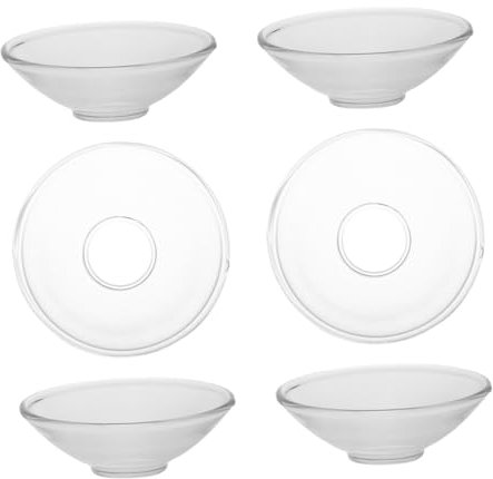 Zerodeko 6pcs Round Candlestick Ring Holder Wax Drip Catchers for Candles Guards Glass Bobeches Candle Rings for Tapers Prevent Drip