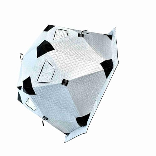 UPALDHOU Windbeständiges Eisfischereizelt mit Doppelbelüftungslöchern, Einfaches Setup für Bis zu 8 Personen, Blau, L-Größe, Brennholzheizhafendesign für Heizung, Ideal Zum Campen, Wandern, (L)