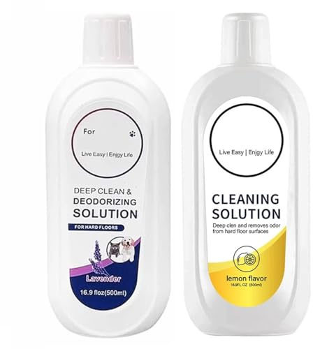 Limpiador de suelos, 500 ml, 2 unidades, aroma a lavanda y limón, compatible con Tineco Floor One S3/S5/S6/S7, serie iFloor, solución de limpieza de suelos para múltiples superficies