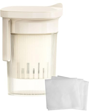 Filtro per yogurt, filtro per yogurt, a rete fine, pressa per coperchio riutilizzabile, per casa, cucina, picnic, fermentazione, zuppe, succhi di frutta, caffè, bianco, 16 cm, 1 set