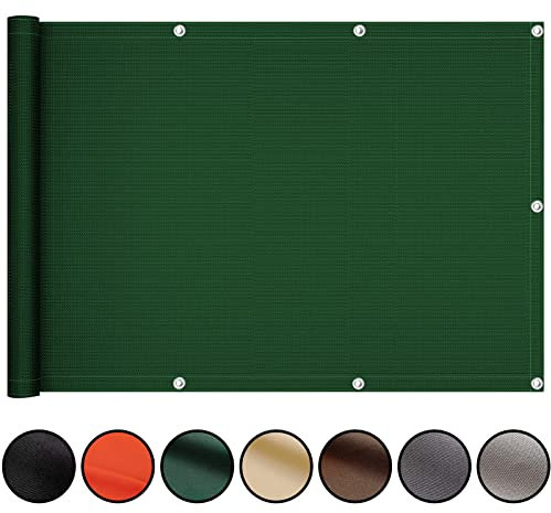 Clôture de balcon opaque 100 x 900 cm avec œillets et cordon, idéale pour balcon, balustrade, jardin, brise-vue extérieur, balcon, plongée, piscine