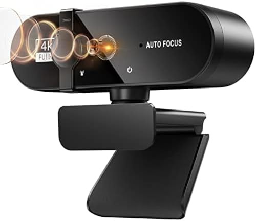 Webcam USB 2K 4K 1080p avec microphone autofocus Full HD pour PC, trépied inclus