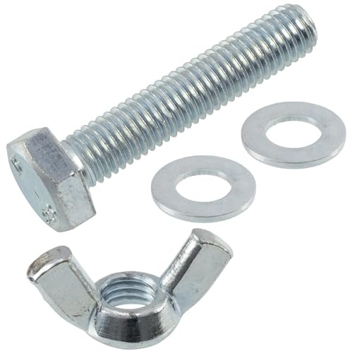 AERZETIX - Set of 10 wing nuts M10 + 20 flat washers + 10 hex bolts M10x50 mm | made of steel