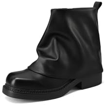 QUEEN HELENA Stivaletti con Zip Stivali Bassi Donna X33-70 (Nero Pu, Sistema Taglie Calzature EU, Adulto, Donna, Numero, Media, 38)