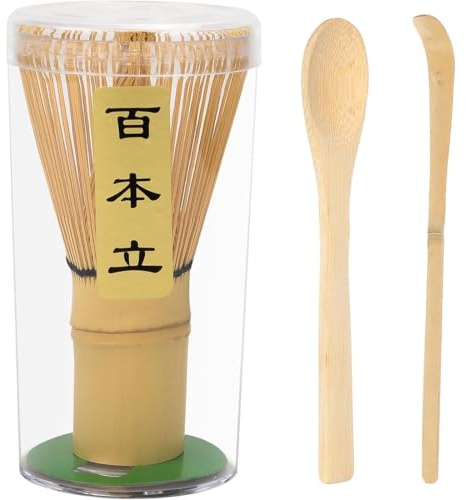 EJRUP Juego de 3 piezas matcha ceremonia japonesa, batidor bambu te matcha,batidor matcha natural, cuchara de bambú, pala de bambú,Ideal para preparar matcha y ceremonias del té