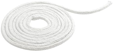 Junta para horno de 6 mm x 10 m de fibra de cerámica, cinta de sellado a alta temperatura hasta 1000 °C, se puede cortar para reparación de horno, cinta aislante blanca para cocina DIY, junta de