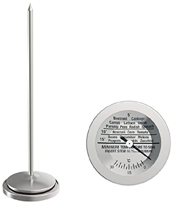 Verbessertes Bodenthermometer, schnelle Reaktion, Edelstahl-Tester, Messgerät, keine Batterie erforderlich, für Bonsai-Gartenthermometer für den Innenbereich