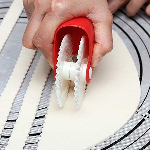 Haofy Pastry Wheel Cutter, Plastic Decorative Edge Cutter for Pies and Pastries, Lightweight Kitchen Baking Tool, Dishwasher Safe, 243g