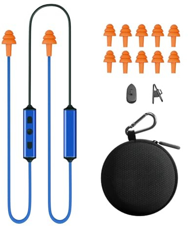 Aboiled Neckband Bluetooth Work Headphones Noise Reduction In-Ear Earphones Earplugs-29db Noise Reduction Isolating In-Ear Earplug Earphones for Work Safety Ear Protection, 20 Hour Battery