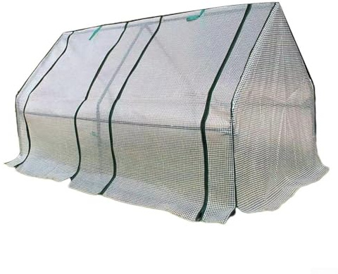 Zilimontt Mini invernadero portátil para cama de jardín elevada, cubierta protectora de PVC y polietileno, 180 x 90 x 90 cm, resistente a la intemperie, fácil instalación, uso en interiores y