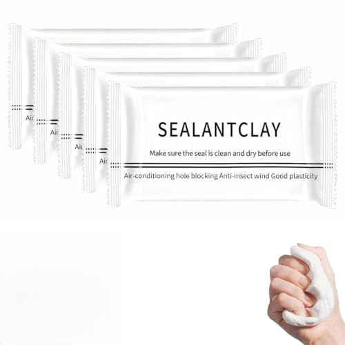 6 Pack Waterproof Mastic Sealant, White Air Conditioning Duct Seal Putty | Moldable Wall Seal Putty, Non-Hardening Seal for Pipe Connection, Wall Repair Clay, Leaks, Holes & Gaps (30g/Pack)