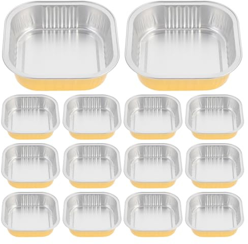 FRCOLOR 20 Pezzi Teglia Quadrata in Alluminio Usa e Getta da 220ml, Resistente al Calore, Versatile e Facile da Usare per Forno e Grigliate
