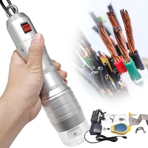 Máquina giratoria de alambre de mano, enrollador de cable automático portátil con interruptor de pie, velocidad ajustable, función de avance y retroceso para una sola hebra doble triple