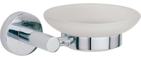 Nie Wieder Bohren hoom Seifenschale, zum Kleben, Messing, verchromt, rostfrei, Seifenablage aus satiniertem Glas, 60mm x 140mm x 120mm