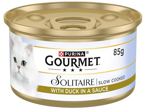 GOURMET Solitaire Tinned Wet Cat Food with Duck 85g (Pack of 12)