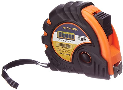 Kippen 1160C - Flessometro con Cassa in ABS e Nastro in Acciaio Lunghezza 5 Mt.