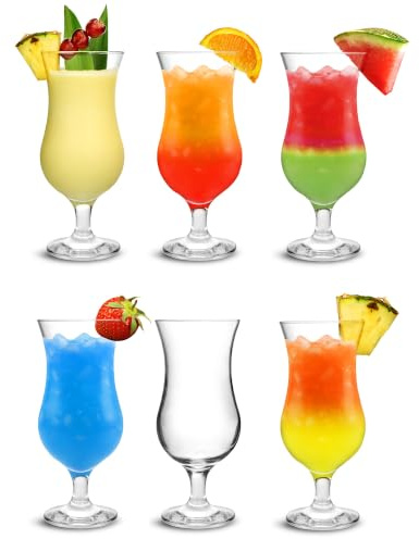 bar@drinkstuff Pina Colada & Hurricane Cocktail Glasses - Case of 24 - 450ml Tropical Cocktail Glass Set - Elegant Stemmed Glasses for Cocktails, Mocktails & Milkshakes - Dishwasher Safe - Gift Boxed