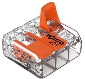 WAGO 50x 221-413 ELECTRICAL WIRE BLOCK CONNECTOR STRIP 12V 220-240V CABLE TERMINAL