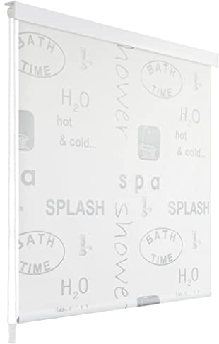 vidaXL Shower Roller Blind Splash Design, 100x240 cm, Grey Splash, Easy to Use and Install, Water Resistant EVA Material, For Bathroom