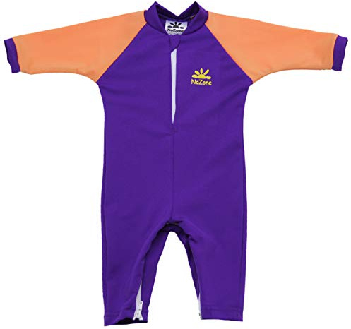 Nozone Fiji Sun Protective Baby Girl Swimsuit in Purple/Peach, 18-24 Months