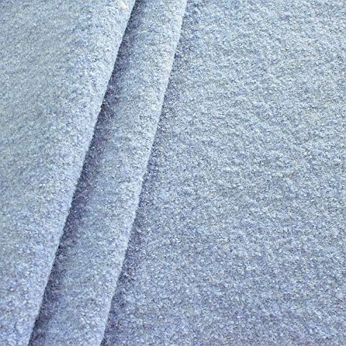 STOFFKONTOR Walkloden Wollstoff Meterware, 100% Wolle, Farbe Hell-Blau, Isolierend & Beidseitig verwendbar, 140 cm breit, 350 g/m²